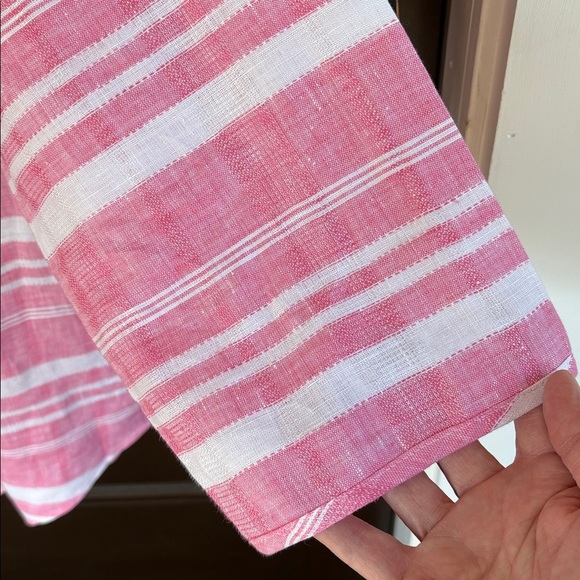 NWOT Habitat Linen Asymmetric Hem Top Red White Size XL - Picture 5 of 9